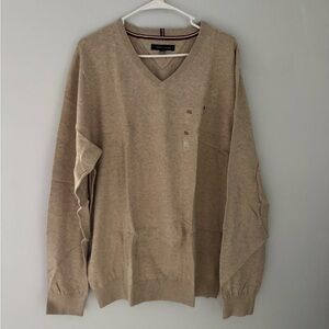 Tommy Hilfiger Light Tan V-Neck Sweater